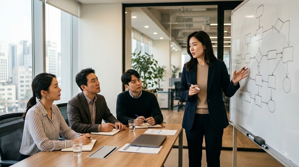 구리 배트에서 응고된 커드를 천으로 건져 올리는 유가공 작업 모습