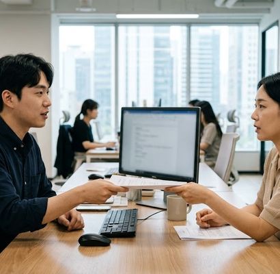 1:1 업무 협의 장면