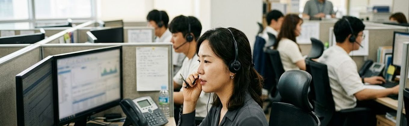 관제 모니터 앞 담당자