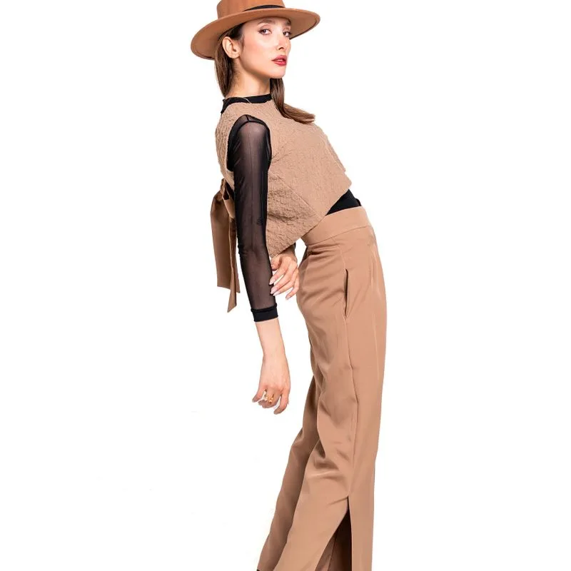 하이웨이스트 와이드 팬츠
